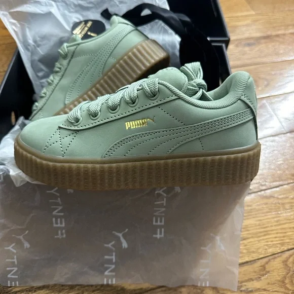 Puma x Fenty Creeper Phatty Nubuck (Jr)- Green Fog size 3C